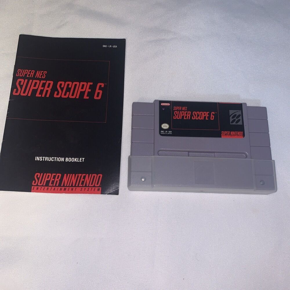 vintage video gameSuper Scope 6-SNES 1994 Super Nintendo-Cartridge with Manual